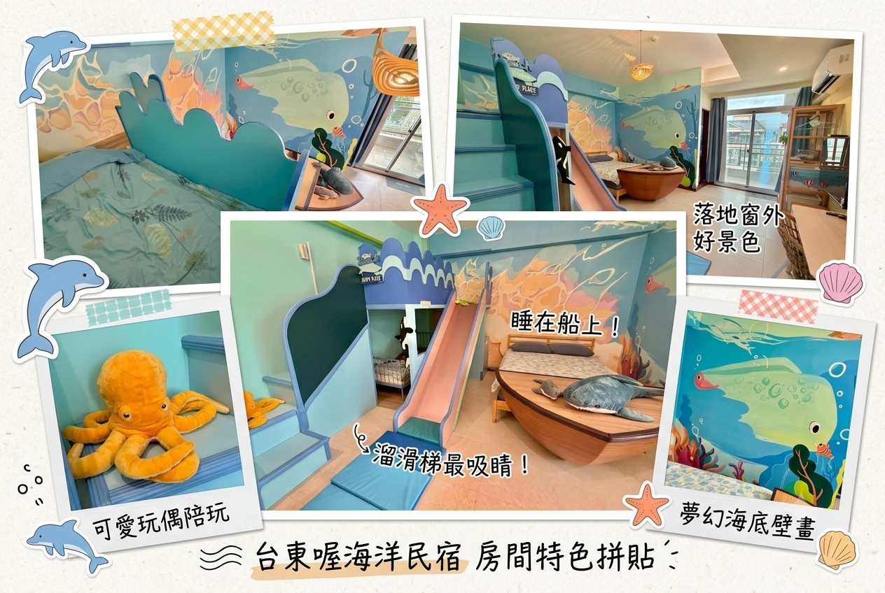 台東親子民宿-海洋風格船型床房